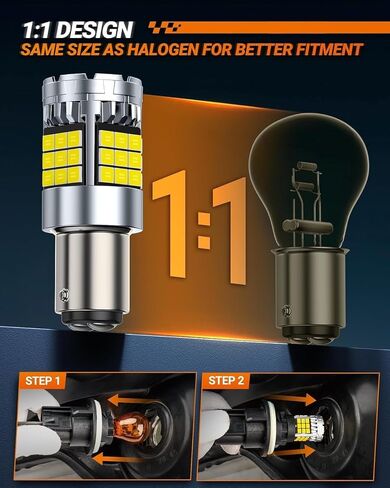 SEALIGHT 1157 LED Bulb White, Anti Hyper Flashing 7528 BAY15D LED Bulbs for Reverse Light, Turn Signal Light, Parking DRL Tail Brake Lights, 6000K White, 2 Pack in Saudi Arabia