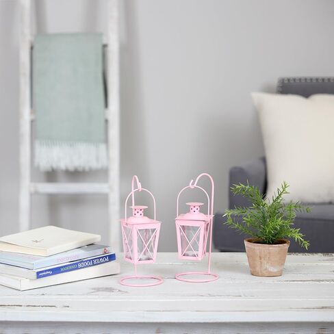 Gifts & Decor Candle Lanterns, 3 7/8 x 3 7/8 x 9, White in Saudi Arabia