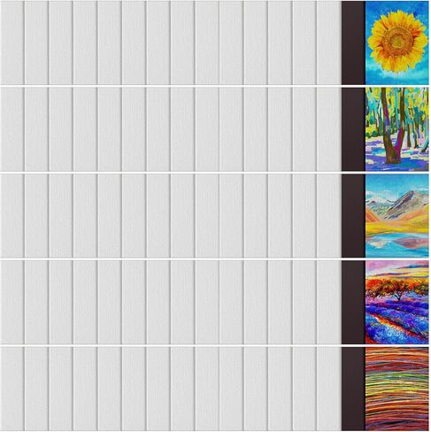 75 Pieces Magnetic Painting Canvas Panel 2.5 Inches Mini Canvas Boards Round Mini Canvases Mini Tile Art for Painting Magnetic Fridge Locker Art Paints Crafts DIY Kit in Saudi Arabia