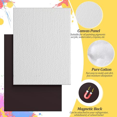 75 Pieces Magnetic Painting Canvas Panel 2.5 Inches Mini Canvas Boards Round Mini Canvases Mini Tile Art for Painting Magnetic Fridge Locker Art Paints Crafts DIY Kit in Saudi Arabia