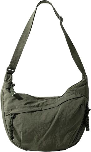 Hobo Bag for Women Men Crescent Crossbody Bag Small Shoulder Nylon Dumpling Bag with Adjustable Strap in Kuwait