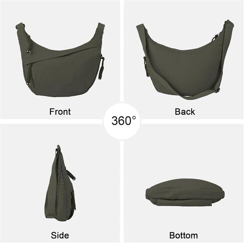 Hobo Bag for Women Men Crescent Crossbody Bag Small Shoulder Nylon Dumpling Bag with Adjustable Strap in Kuwait