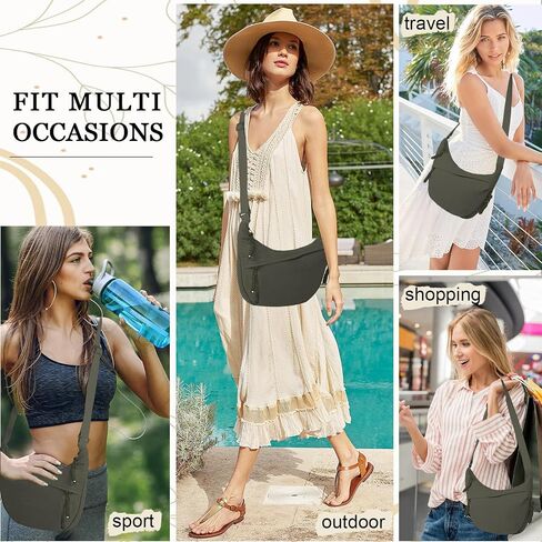 Hobo Bag for Women Men Crescent Crossbody Bag Small Shoulder Nylon Dumpling Bag with Adjustable Strap in Kuwait