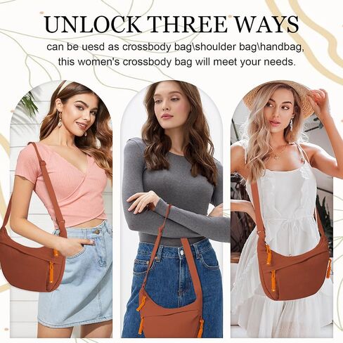 Hobo Bag for Women Men Crescent Crossbody Bag Small Shoulder Nylon Dumpling Bag with Adjustable Strap in Kuwait