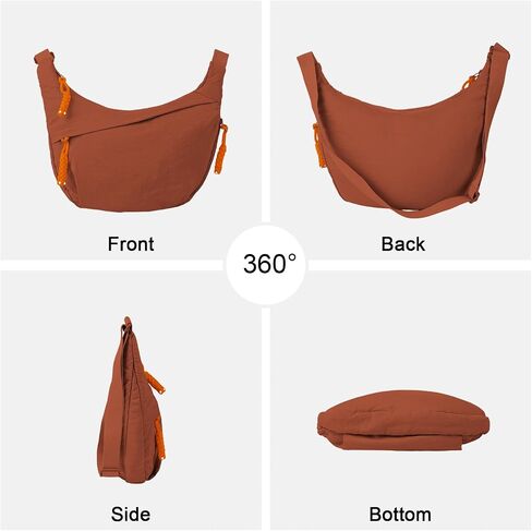 Hobo Bag for Women Men Crescent Crossbody Bag Small Shoulder Nylon Dumpling Bag with Adjustable Strap in Kuwait
