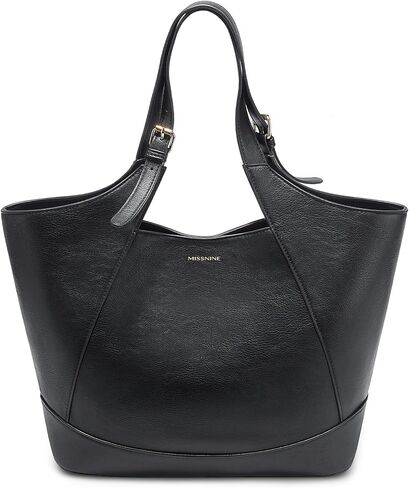 Missnine Barge Tote Bag for Women ، المحافظ الجلدية النباتية للنساء ، وسائل السيدات على Hobo Handbag مع مقبض أعلى قابل للتعديل in Kuwait