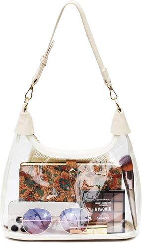 Clear Shoulder Bags for Women, Stadium Approved Cute Hobo Tote Crossbody Handbag Mini Clutch Purse in Saudi Arabia