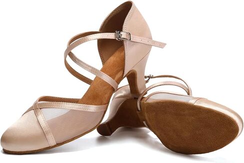 Women Ballroom Dance Shoes Closed Toe Latin Salsa Performance Dancing Shoes Low Heel in Saudi Arabia