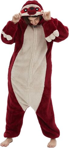 DELEY Unisex Adult Sloth Onesie, Animal Cosplay Pajamas,One Piece Halloween Costume Jumpsuit for Women and Men Homewear in Saudi Arabia