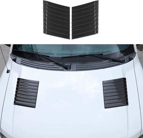 Jimen Compatible with Ford F150 Raptor 2009-2014, 2PCS Hood Scoop Air Vent Cover Trim (Carbon Fiber) in Saudi Arabia