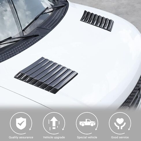 Jimen Compatible with Ford F150 Raptor 2009-2014, 2PCS Hood Scoop Air Vent Cover Trim (Carbon Fiber) in Saudi Arabia
