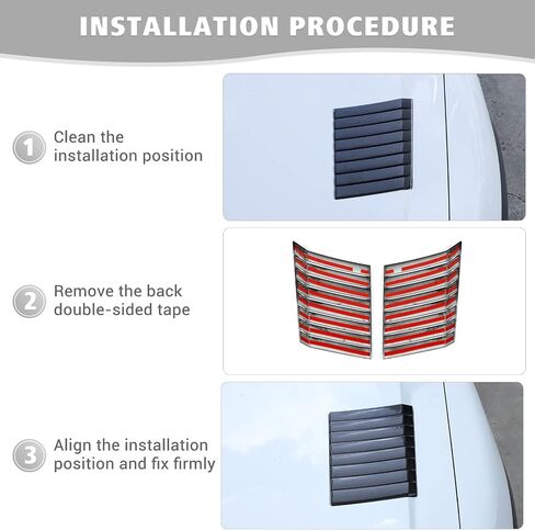 Jimen Compatible with Ford F150 Raptor 2009-2014, 2PCS Hood Scoop Air Vent Cover Trim (Carbon Fiber) in Saudi Arabia