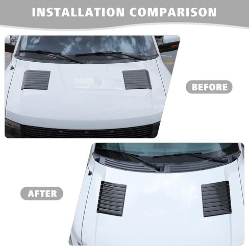 Jimen Compatible with Ford F150 Raptor 2009-2014, 2PCS Hood Scoop Air Vent Cover Trim (Carbon Fiber) in Saudi Arabia