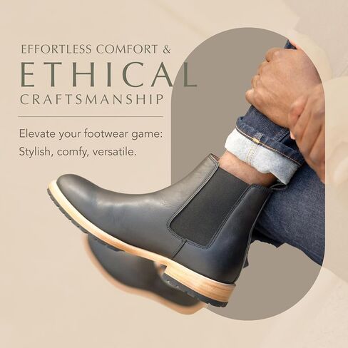 Nisolo Men's Marco Everyday Chelsea Boots, Designed for Casual & Any Occasion, 1" Heel Height, Soft Leather Construction, Cushioned Memory Foam Insole for Comfort, Slip-Proof, True to Size in Saudi Arabia