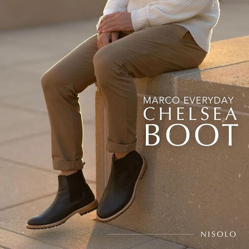 Nisolo Men's Marco Everyday Chelsea Boots, Designed for Casual & Any Occasion, 1" Heel Height, Soft Leather Construction, Cushioned Memory Foam Insole for Comfort, Slip-Proof, True to Size in Saudi Arabia