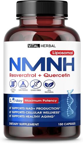 VITAL HERBAL NMNH with Resveratrol Supplement – 150 Capsules – Supports NAD+ Production, Cellular Energy & Healthy Aging – Made in The USA in Saudi Arabia