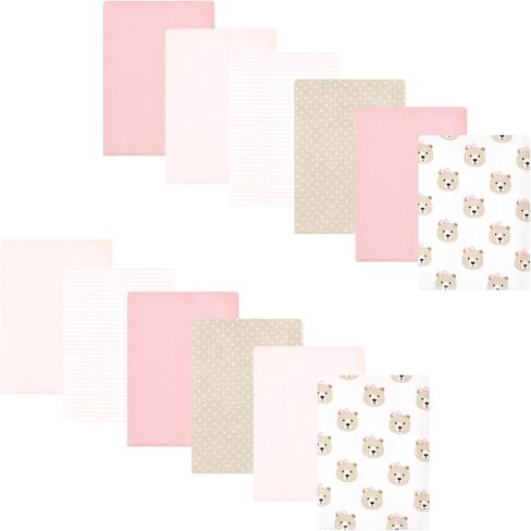 Hudson Baby Unisex Baby Cotton Flannel Burp Cloths Bundle, Plants, One Size in Kuwait