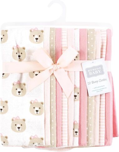 Hudson Baby Unisex Baby Cotton Flannel Burp Cloths Bundle, Plants, One Size in Kuwait