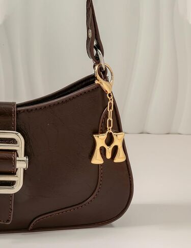 WOWORAMA Initial Letter Keychain for Women Chunky Gold Bubble Letter Bag Charm Purse Charm Personalized Keyrings Accessories in Saudi Arabia