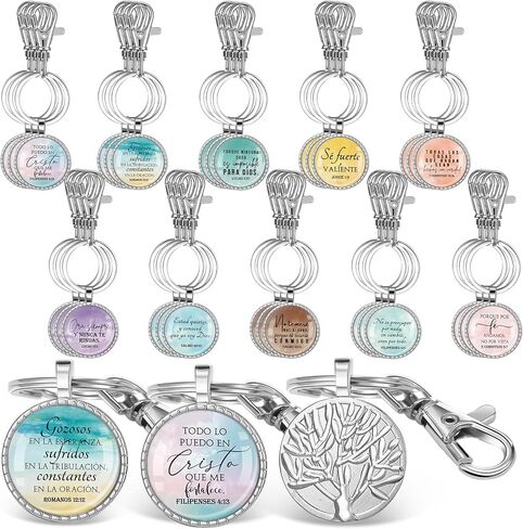 30 Pcs Father's Day Christian Gift Spanish Bible Verse Keychain Scripture Quote Inspirational Gifts for Man in Kuwait