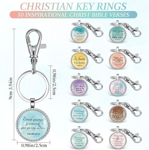 30 Pcs Father's Day Christian Gift Spanish Bible Verse Keychain Scripture Quote Inspirational Gifts for Man in Kuwait