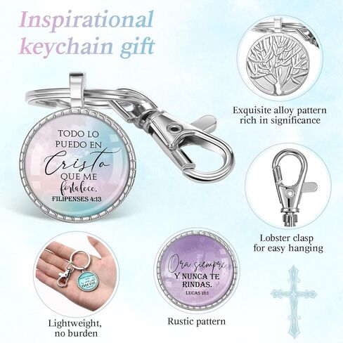 30 Pcs Father's Day Christian Gift Spanish Bible Verse Keychain Scripture Quote Inspirational Gifts for Man in Kuwait