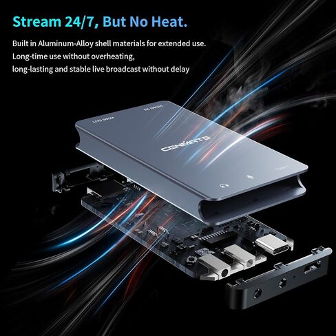 بطاقة التقاط HDMI من الألومنيوم، USB 3.0 1080P 60FPS بطاقة التقاط فيديو صوتية للبث/الألعاب/مؤتمر الفيديو، بطاقة إدخال 4K@30 هرتز وتمريرها لجهاز Nintendo Switch/PS5/Xbox/الكاميرا/الكمبيوتر الشخصي in Saudi Arabia