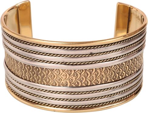 Touchstone Indian Bollywood Handcrafted Slip In Easy To Wear Stylish Wrist Enhancer Designer Broad Jewelry Cuff Bracelet For Women and Men. in Saudi Arabia