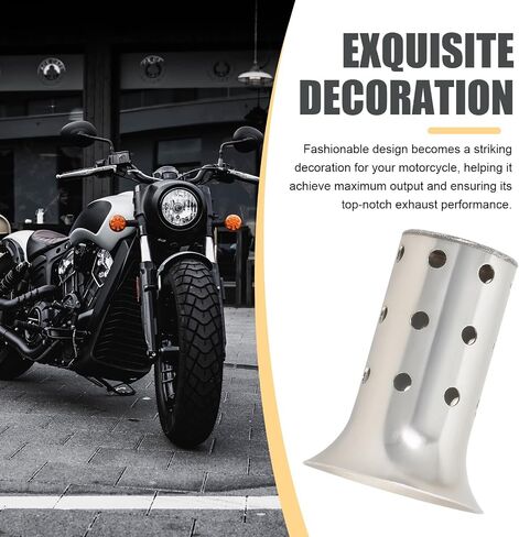1 PC Motorcycle Modified Exhaust Pipe Muffler, 60 mm Interface Return Pressure Core Muffler, Stainless Steel High Temperature Resistant Detachable Muffler, Universal for Motorcycles (Silver) in Kuwait