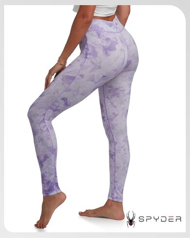 Spyder Women's Activewear Legging - Poly Span Knit UPF 50 High Waisted Tummy Control Printed Athletic Legging (Sizes: S-XL) in Kuwait