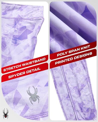 Spyder Women's Activewear Legging - Poly Span Knit UPF 50 High Waisted Tummy Control Printed Athletic Legging (Sizes: S-XL) in Kuwait