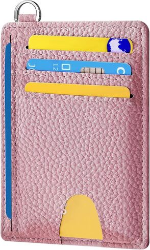 Mayski Slim Minimalist Wallet, Front Pocket Wallets, RFID Blocking, Credit Card Holder for Men & Women(Litchi Pink) in Saudi Arabia