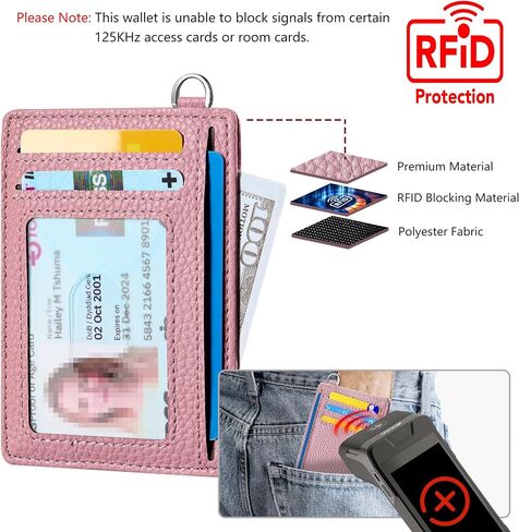 Mayski Slim Minimalist Wallet, Front Pocket Wallets, RFID Blocking, Credit Card Holder for Men & Women(Litchi Pink) in Saudi Arabia