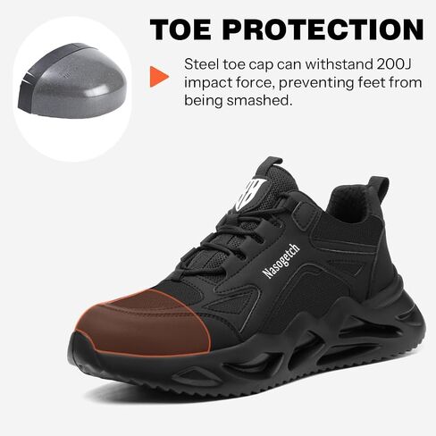 Nasogetch Steel Toe Shoes for Men Women Lightweight Work Shoes Wide Comfortable Safety Sneakers Puncture Proof in Saudi Arabia