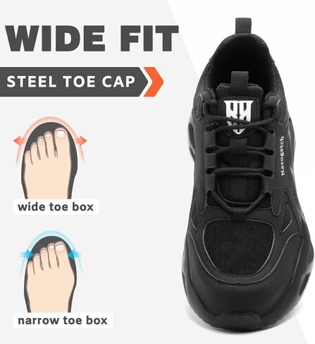 Nasogetch Steel Toe Shoes for Men Women Lightweight Work Shoes Wide Comfortable Safety Sneakers Puncture Proof in Saudi Arabia