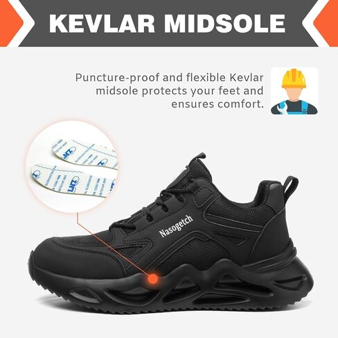Nasogetch Steel Toe Shoes for Men Women Lightweight Work Shoes Wide Comfortable Safety Sneakers Puncture Proof in Saudi Arabia