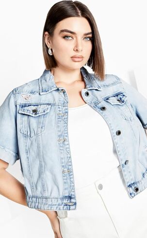 City Chic Plus Size Jacket, Ariadne Denim Jacket in Saudi Arabia