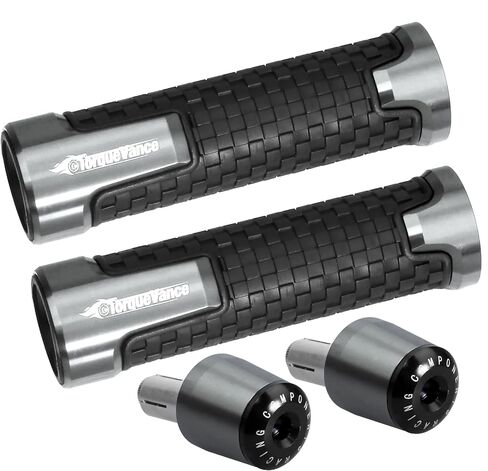 CNC الألومنيوم دراجة نارية المقود قبضة ، قابس نهاية المطاط 7/8 "22 مم - ل 250 CB599 CB600 CB900F هورنت دراجة نارية عالمية قبضة المقود in Saudi Arabia