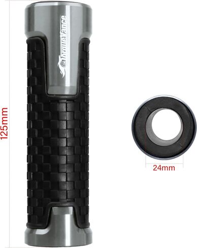 CNC الألومنيوم دراجة نارية المقود قبضة ، قابس نهاية المطاط 7/8 "22 مم - ل 250 CB599 CB600 CB900F هورنت دراجة نارية عالمية قبضة المقود in Saudi Arabia