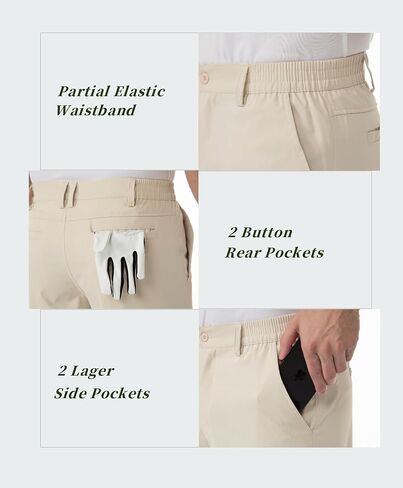 SIX ISLANDS Men's Golf Hybrid Shorts 9 Inch Inseam with Pockets Quick Dry Stretch Flat Front Casual Work Dress Shorts for Men in Kuwait