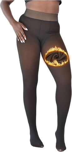 Fleece Lined Sheer Tights for Black Women, Sheer Fleece Lined Warm leggings, Faux Sheer Tights for Brown Skin in Saudi Arabia