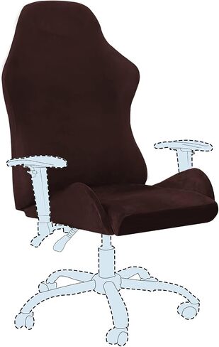H.VERSAILTEX Velvet Gaming Chair Covers Stretch Computer Chair Cover Office Chair slipcovers Desk Chair Covers Reclining Racing Gamer Chair Protector Armchair Covers Without Chair 2 Piece，Black in Saudi Arabia
