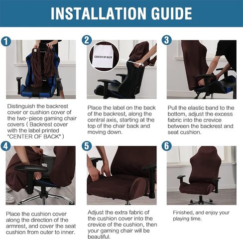 H.VERSAILTEX Velvet Gaming Chair Covers Stretch Computer Chair Cover Office Chair slipcovers Desk Chair Covers Reclining Racing Gamer Chair Protector Armchair Covers Without Chair 2 Piece，Black in Saudi Arabia