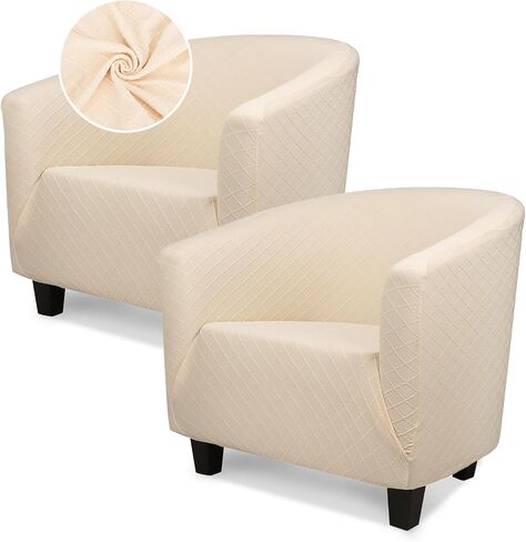Chair Covers Armchair, 2 Pack Stretch Black Barrel Club Chair Slipcovers, Round Back Chair Sofa Covers Armchair Removable Couch Furniture Protector for Bar Living Room Bedroom Hotel Counter in Saudi Arabia