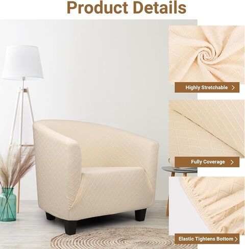 Chair Covers Armchair, 2 Pack Stretch Black Barrel Club Chair Slipcovers, Round Back Chair Sofa Covers Armchair Removable Couch Furniture Protector for Bar Living Room Bedroom Hotel Counter in Saudi Arabia