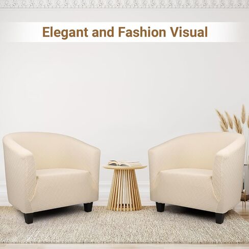 Chair Covers Armchair, 2 Pack Stretch Black Barrel Club Chair Slipcovers, Round Back Chair Sofa Covers Armchair Removable Couch Furniture Protector for Bar Living Room Bedroom Hotel Counter in Saudi Arabia