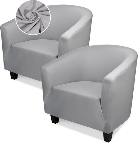 Chair Covers Armchair, 2 Pack Stretch Black Barrel Club Chair Slipcovers, Round Back Chair Sofa Covers Armchair Removable Couch Furniture Protector for Bar Living Room Bedroom Hotel Counter in Saudi Arabia