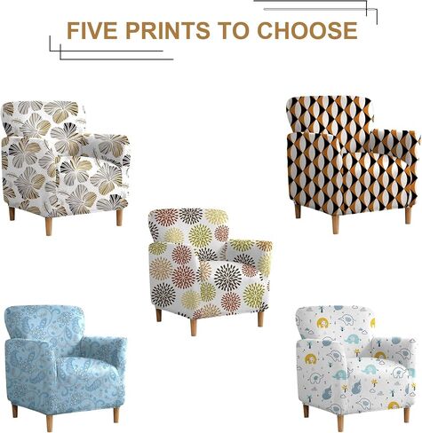 Chair Covers with Arms Stretch Wingback Chair Slipcovers 1-Piece Armchair Cover with Elastic Bottom Sofa Chair Covers for Living Room (02) in Saudi Arabia