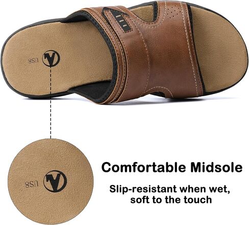 Mixin Mens Slide Sandals زلة عرضية على صندل الشاطئ مع حزام قابل للتعديل للصيف in Kuwait