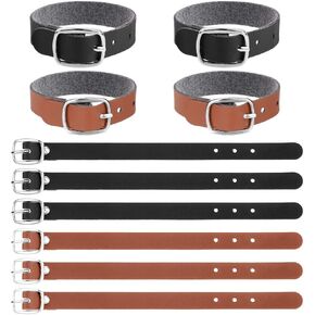 10 PCS Leather Luggage Tag Straps, Cowhide Luggage Tag Loops Replacement Belts with Metal Buckle Genuine Leather Luggage Tag Loops Leather for Suitcase Travel Secure Storage Card Pass Holder
